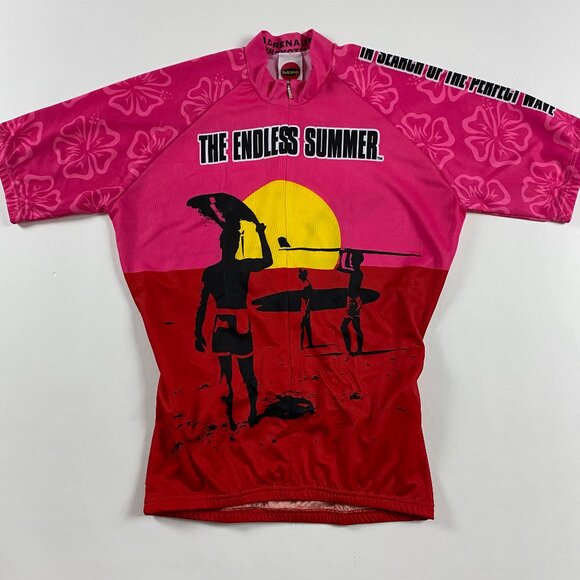 Endless Summer World Cycling Jersey Bib Large Pink Bruce Brown Surf Surfing - Picture 3 of 11